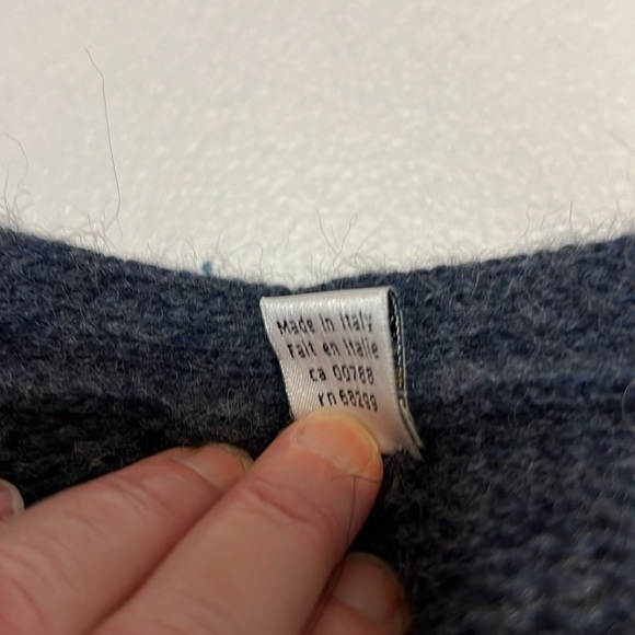 Portolano Wool Alpaca Blend Double Breasted Big Button Blue Cardigan Sz M - Picture 5 of 10